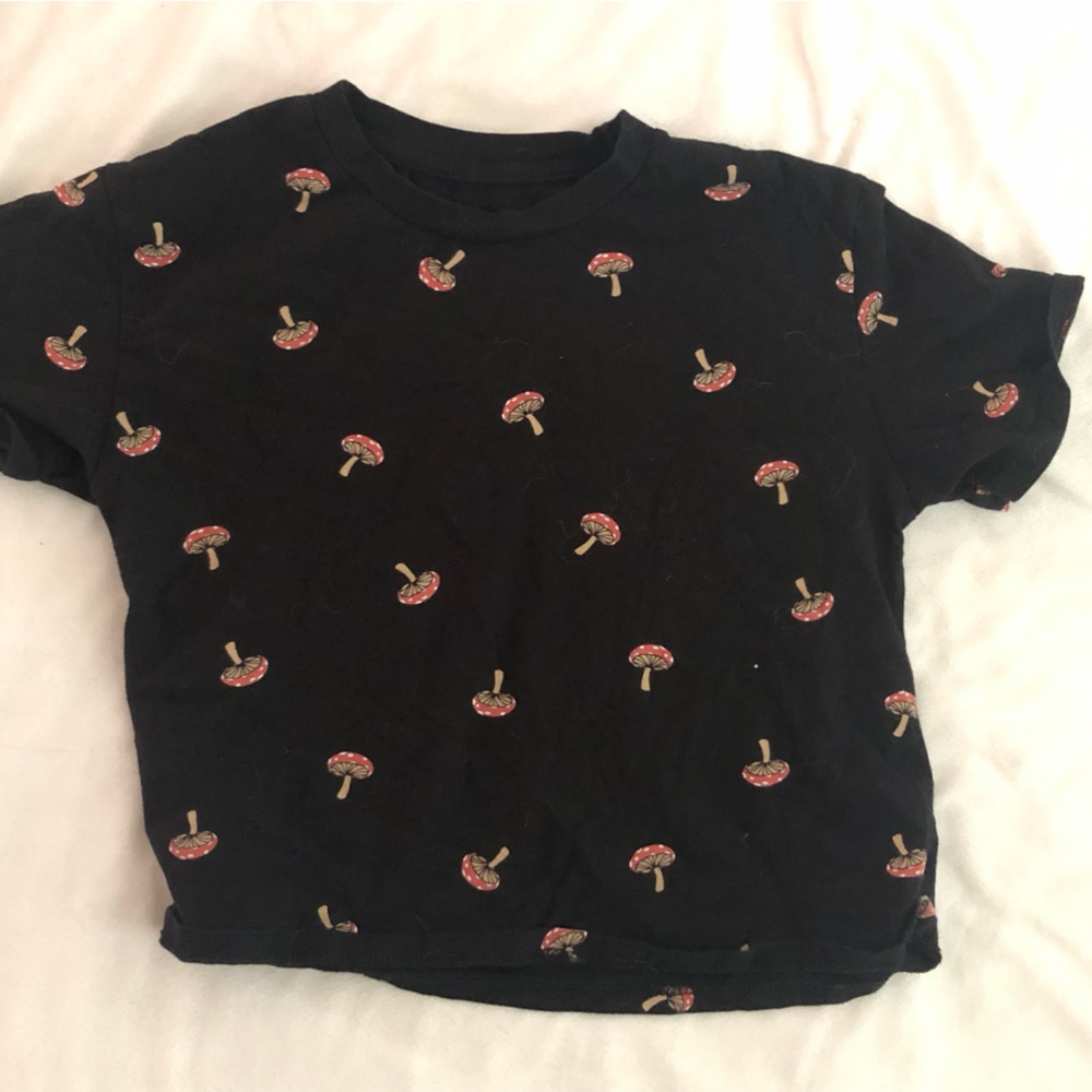 A mushroom tee-shirt.